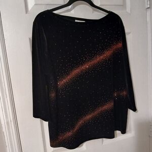 Velvet And Red Glitter Top